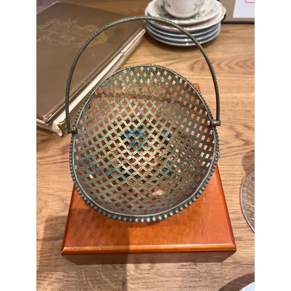 Filigree brass basket